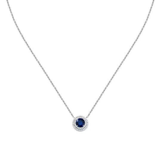 Collana girocollo Morellato argento zirconi bianchi e blu MISURA UNICA