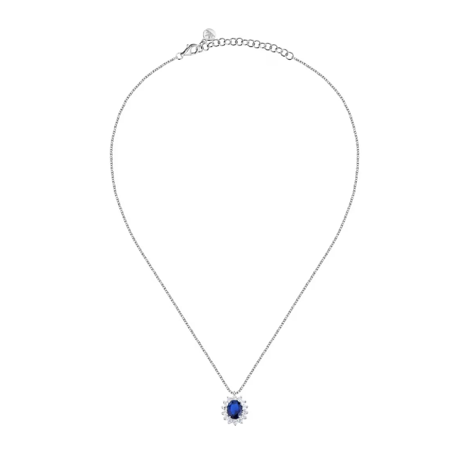 Collana Morellato in argento con pendente di zircone blu MISURA UNICA