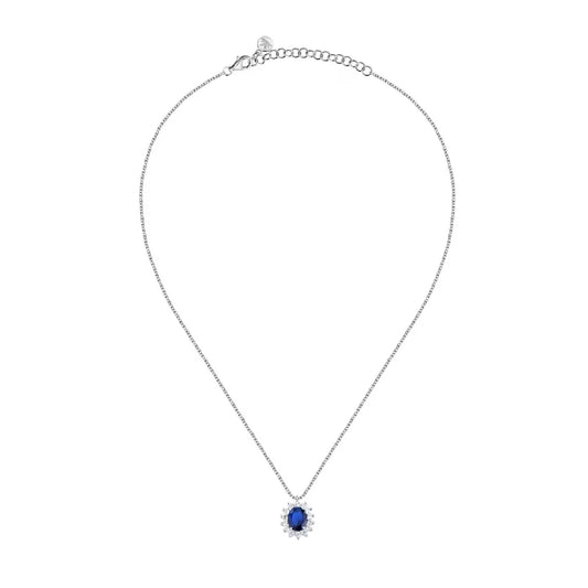 Collana Morellato in argento con pendente di zircone blu MISURA UNICA
