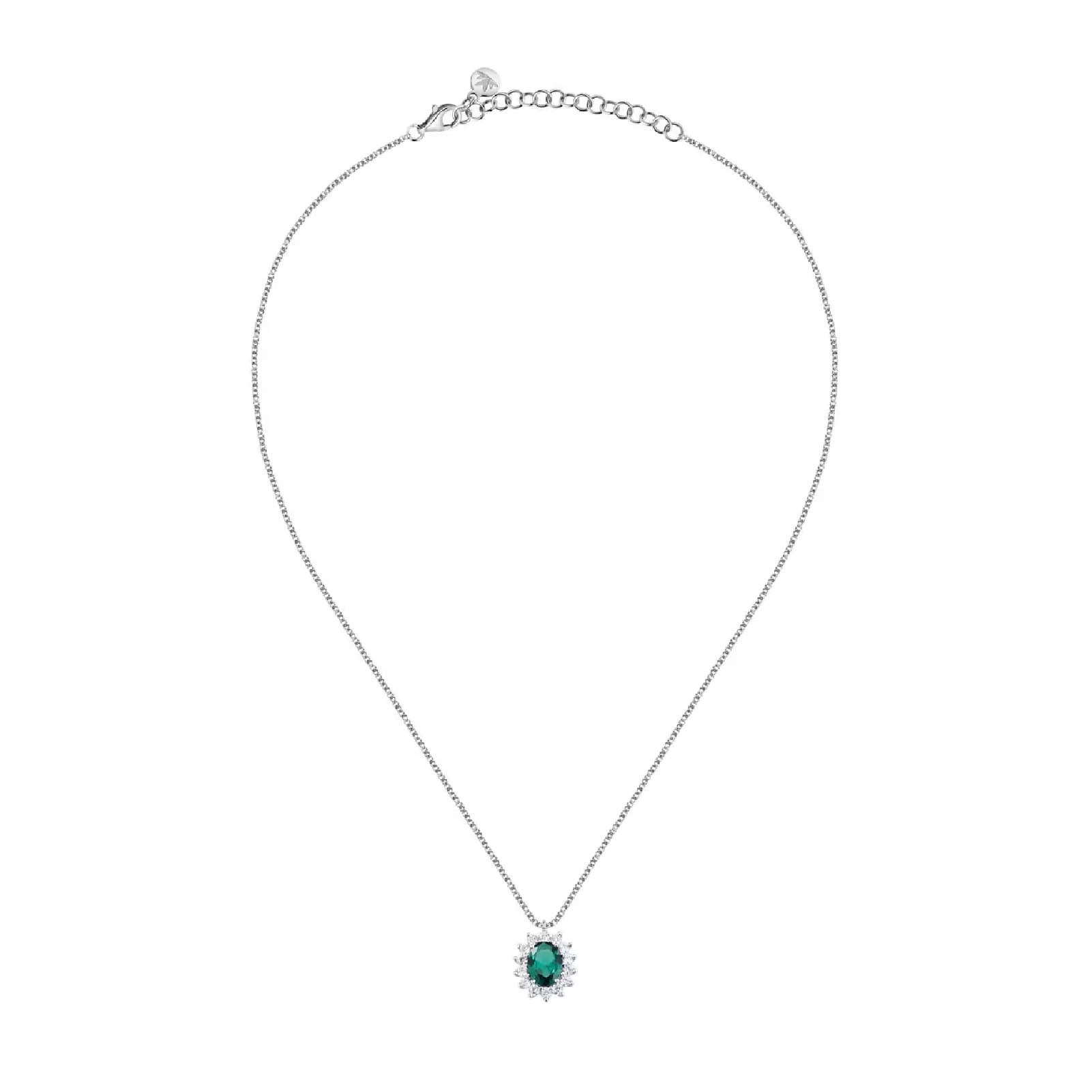 Collana Morellato in argento con pendente di zircone verde MISURA UNICA