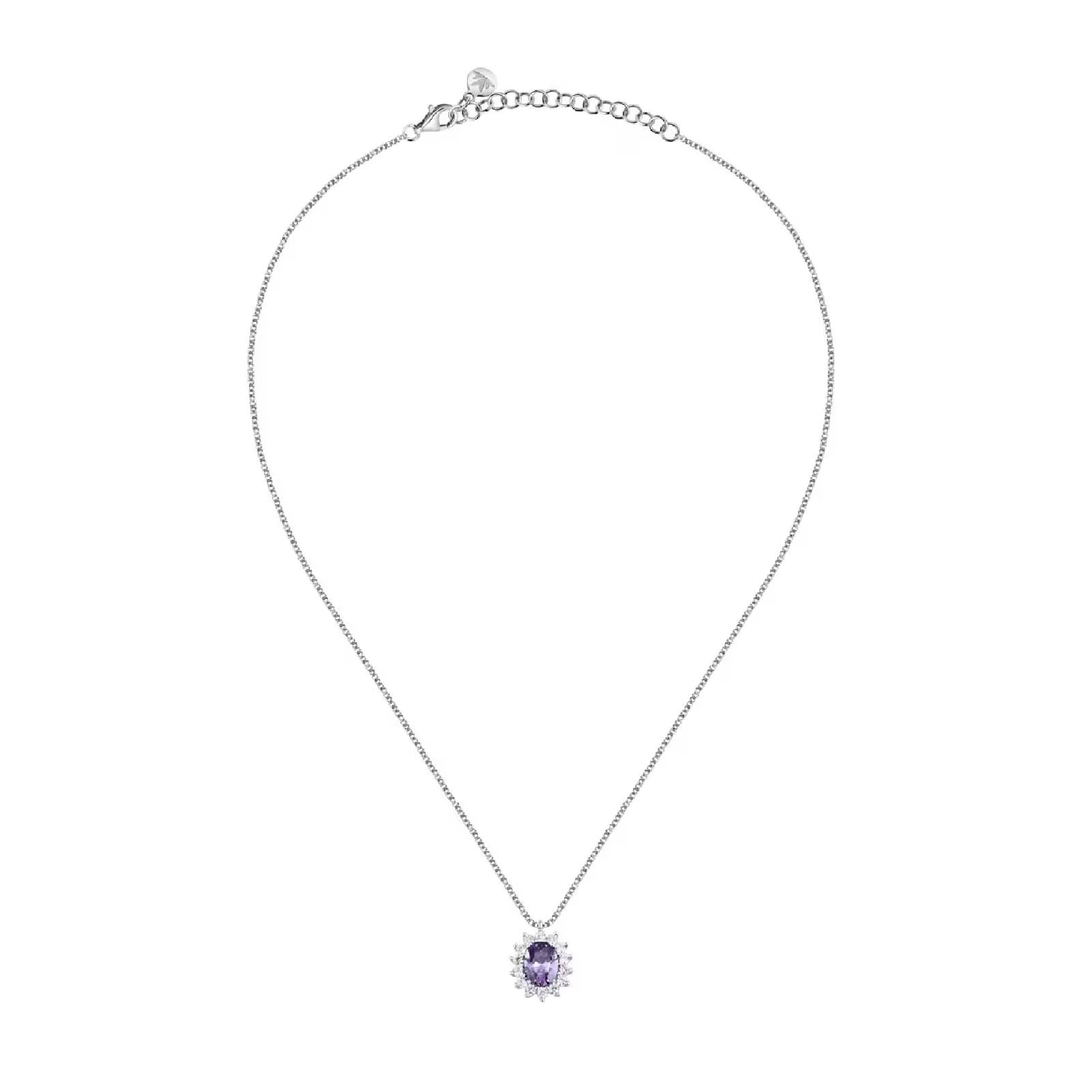 Collana Morellato in argento con pendente di zircone viola MISURA UNICA
