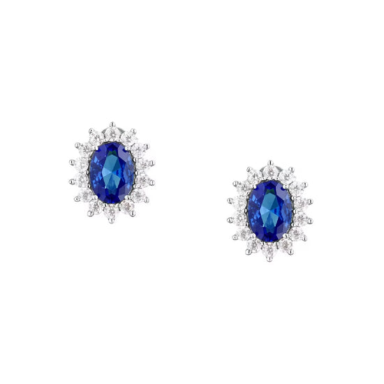 Orecchini a lobo Morellato in argento 925 con zircone blu MISURA UNICA