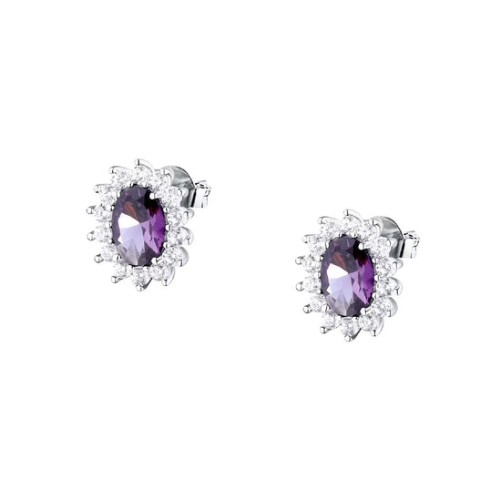 Orecchini a lobo Morellato in argento con zircone viola MISURA UNICA