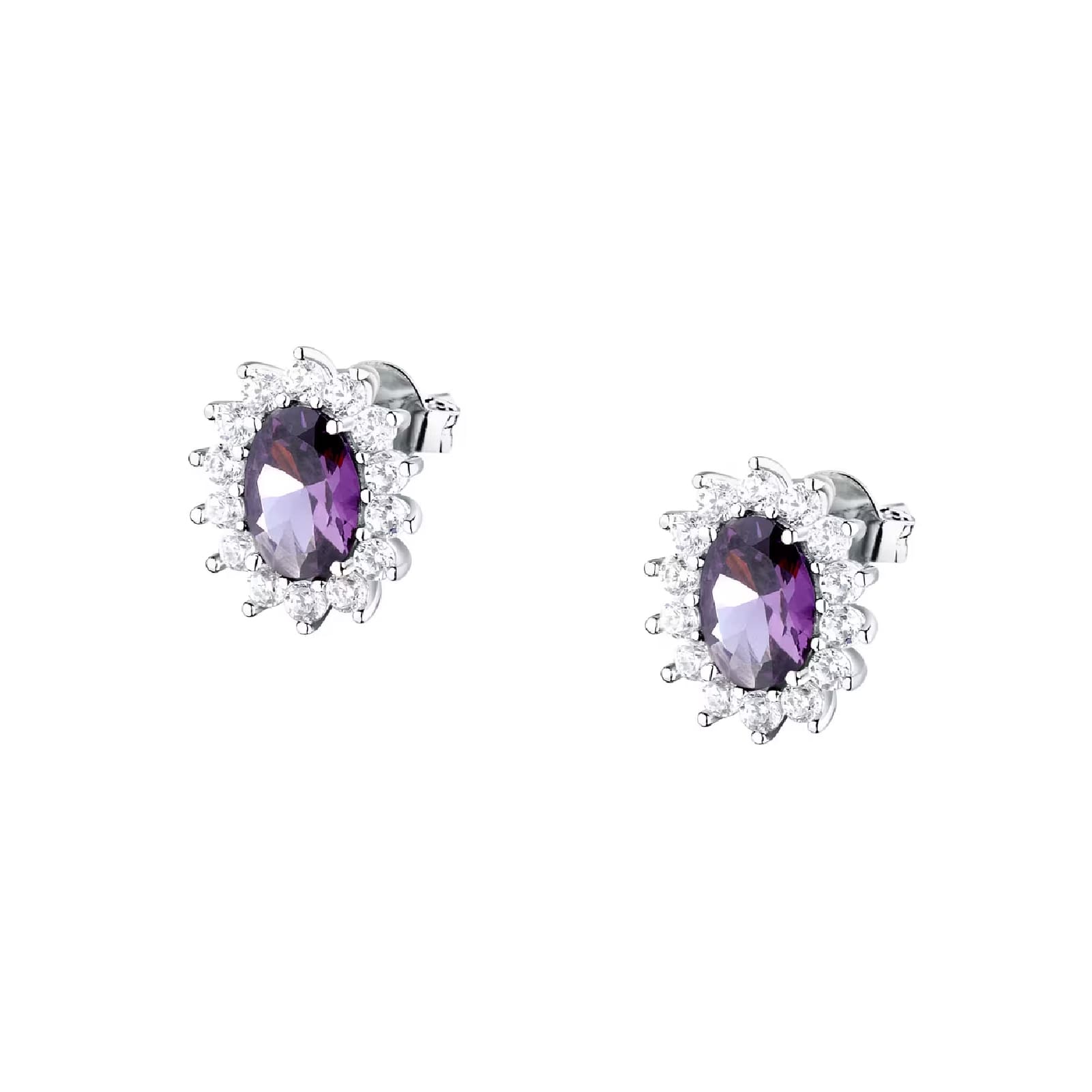 Orecchini a lobo Morellato in argento con zircone viola MISURA UNICA