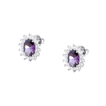 Orecchini a lobo Morellato in argento con zircone viola MISURA UNICA