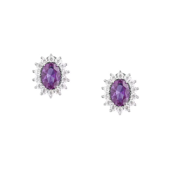 Orecchini a lobo Morellato in argento con zircone viola MISURA UNICA