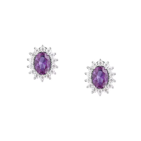 Orecchini a lobo Morellato in argento con zircone viola MISURA UNICA