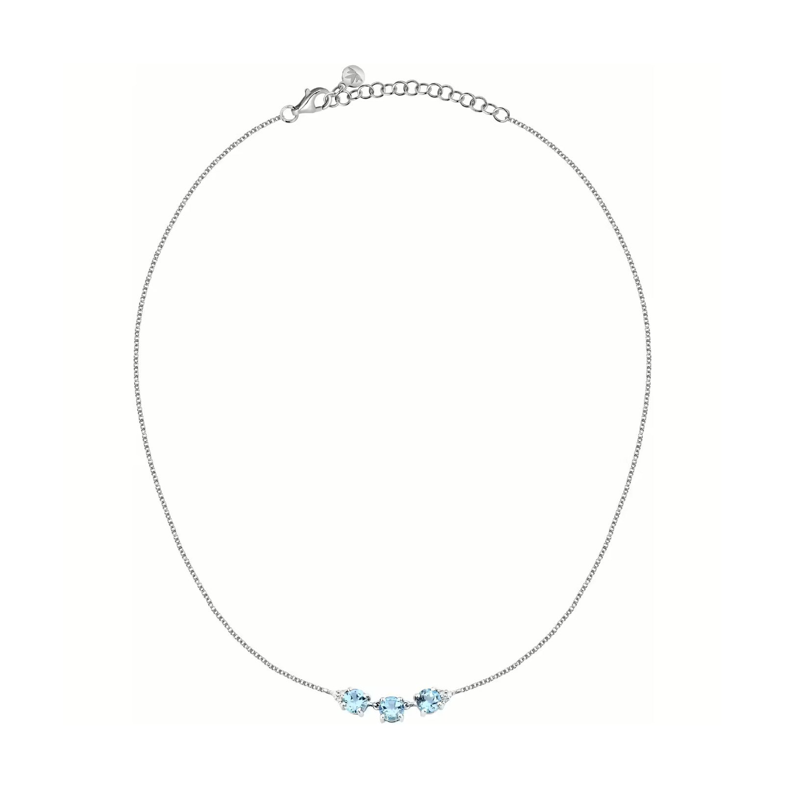 Collana girocollo donna Morellato argento zirconi azzurri MISURA UNICA