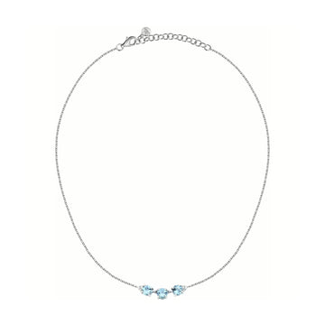 Collana girocollo donna Morellato argento zirconi azzurri MISURA UNICA