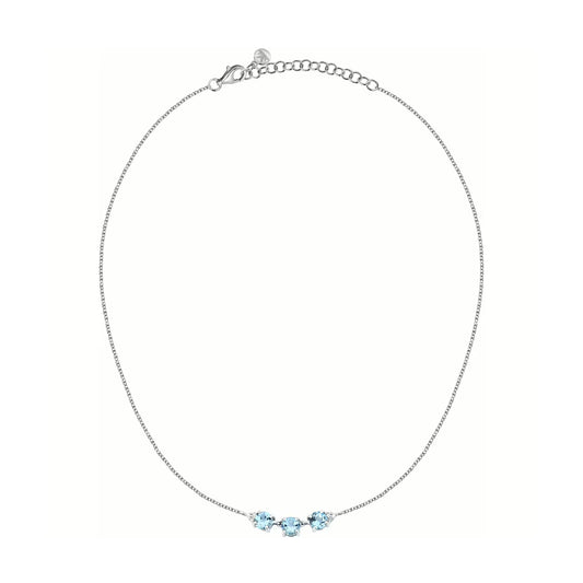 Collana girocollo donna Morellato argento zirconi azzurri MISURA UNICA