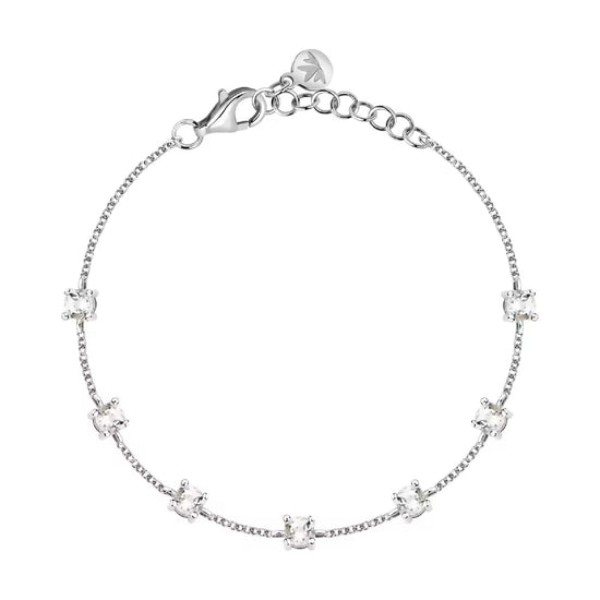 Bracciale catena Morellato argento con zirconi bianchi Regolabile 16-19 cm