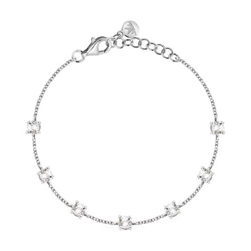 Bracciale catena Morellato argento con zirconi bianchi Regolabile 16-19 cm