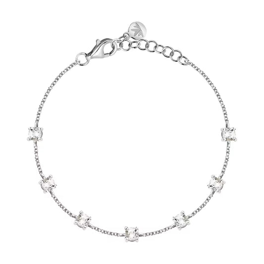 Bracciale catena Morellato argento con zirconi bianchi Regolabile 16-19 cm