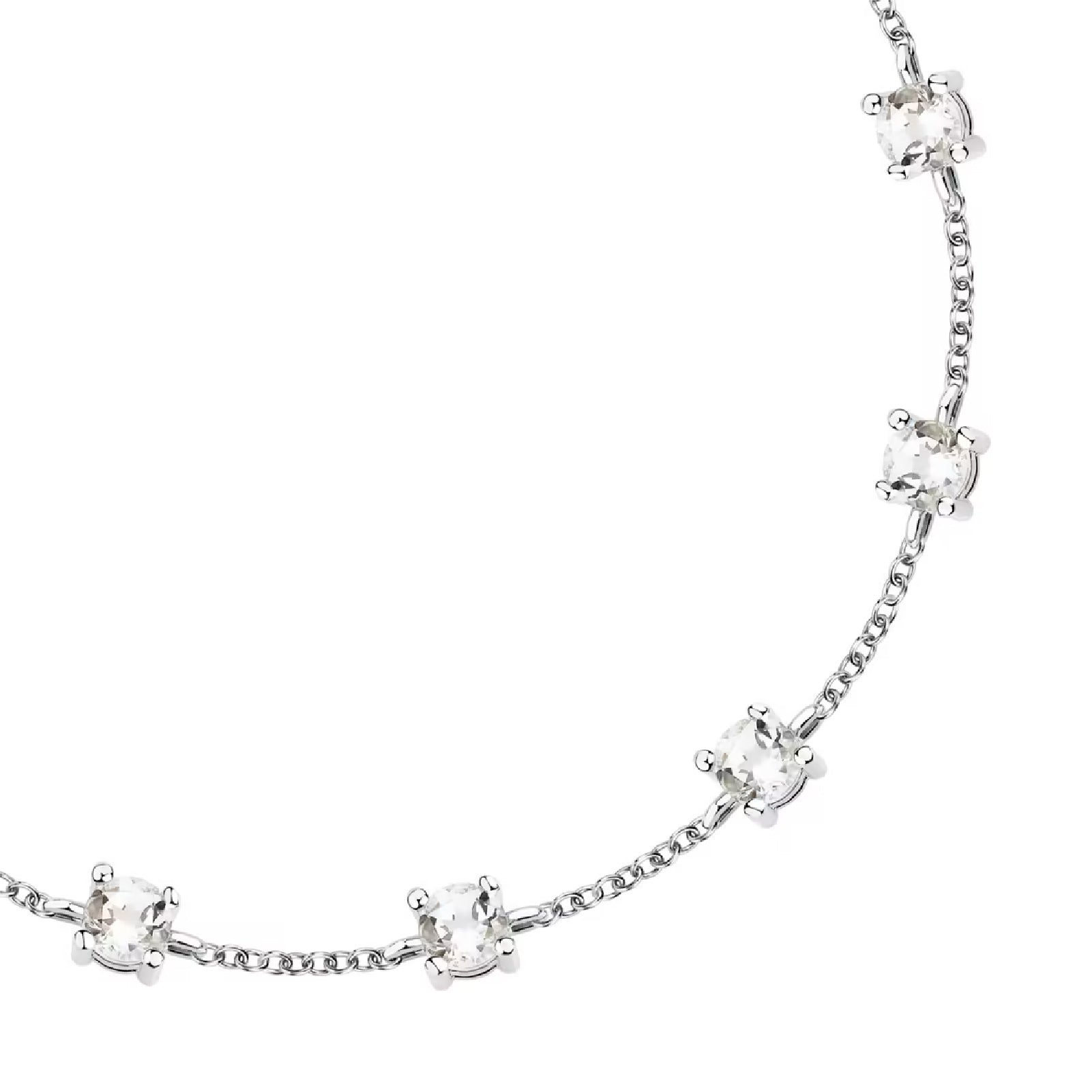 Bracciale catena Morellato argento con zirconi bianchi Regolabile 16-19 cm