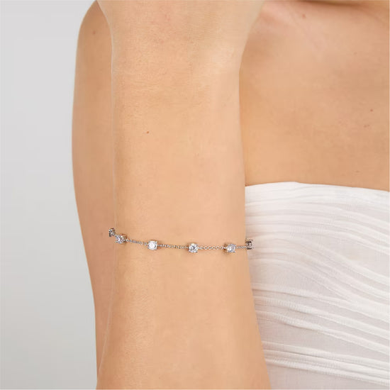 Bracciale catena Morellato argento con zirconi bianchi Regolabile 16-19 cm