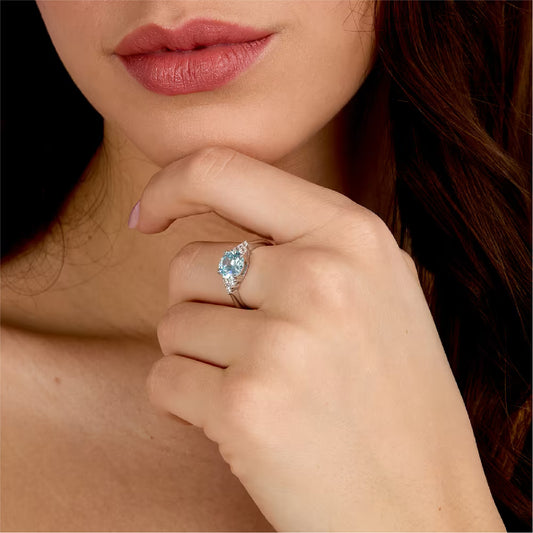 Anello donna Morellato argento zirconi bianchi e azzurro 10