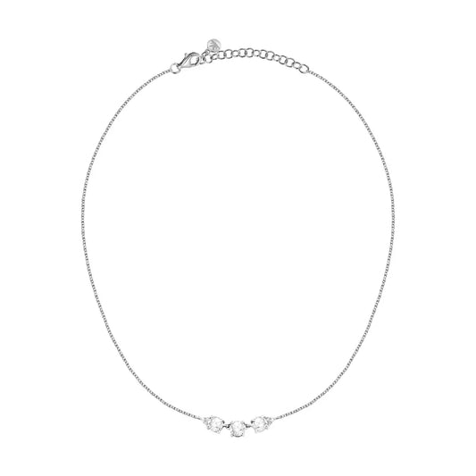 Collana girocollo Morellato argento tre zirconi bianchi MISURA UNICA