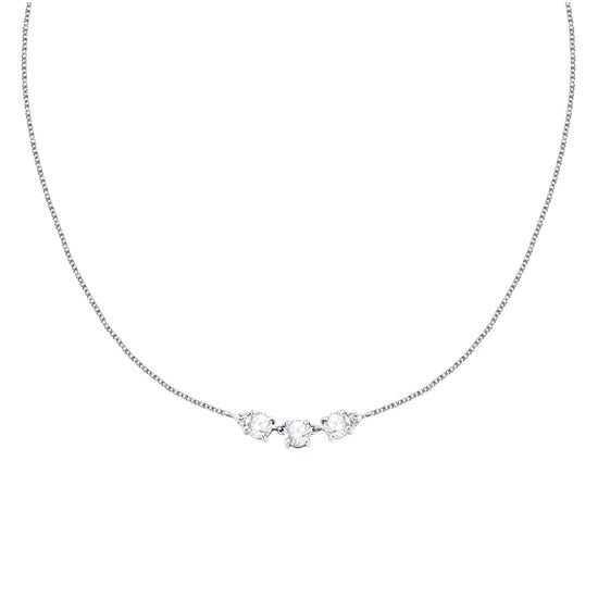 Collana girocollo Morellato argento tre zirconi bianchi MISURA UNICA