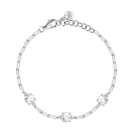Collana girocollo Morellato argento tre zirconi bianchi MISURA UNICA