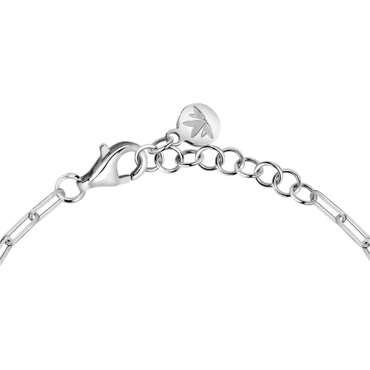 Bracciale catena Morellato argento tre zirconi bianchi Regolabile 16-19 cm