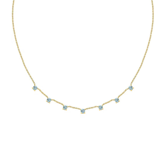 Collana girocollo Morellato argento oro zirconi azzurri MISURA UNICA