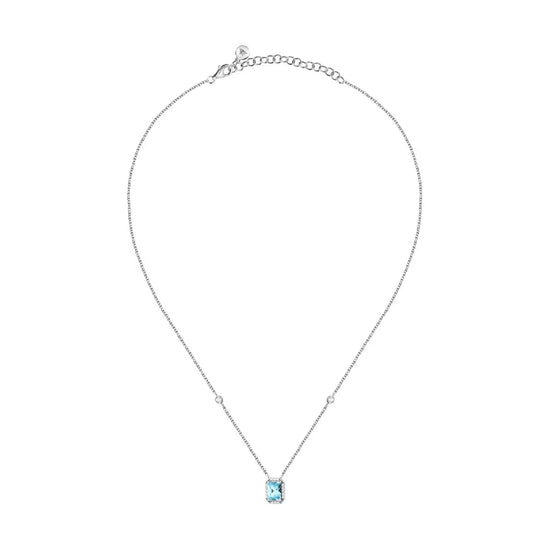 Collana Morellato argento zirconi bianchi e pendente azzurro MISURA UNICA