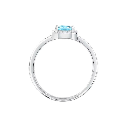 Anello Morellato Tesori in argento e zirconi azzurro e bianco 12