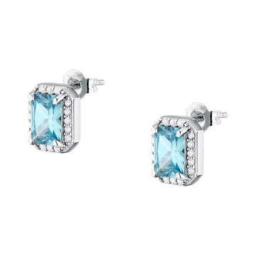 Orecchini Morellato Tesori argento e zirconi azzurro e bianco MISURA UNICA