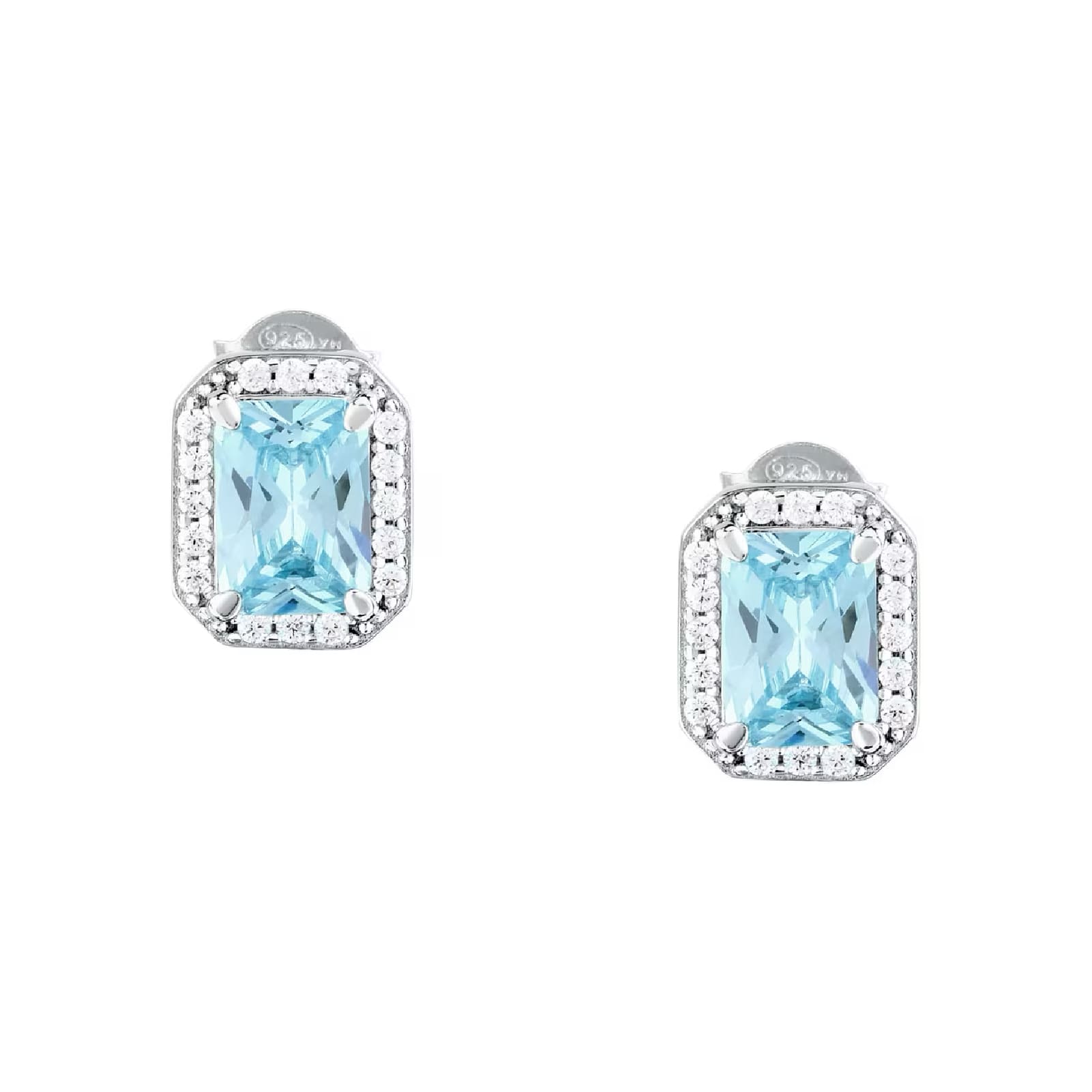 Orecchini Morellato Tesori argento e zirconi azzurro e bianco MISURA UNICA