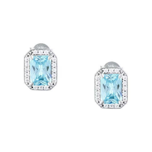 Orecchini Morellato Tesori argento e zirconi azzurro e bianco MISURA UNICA