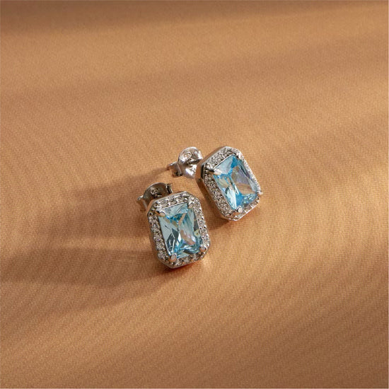 Orecchini Morellato Tesori argento e zirconi azzurro e bianco MISURA UNICA