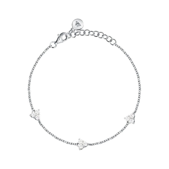 Bracciale Morellato Luminosa argento con tre zirconi bianchi 19 cm