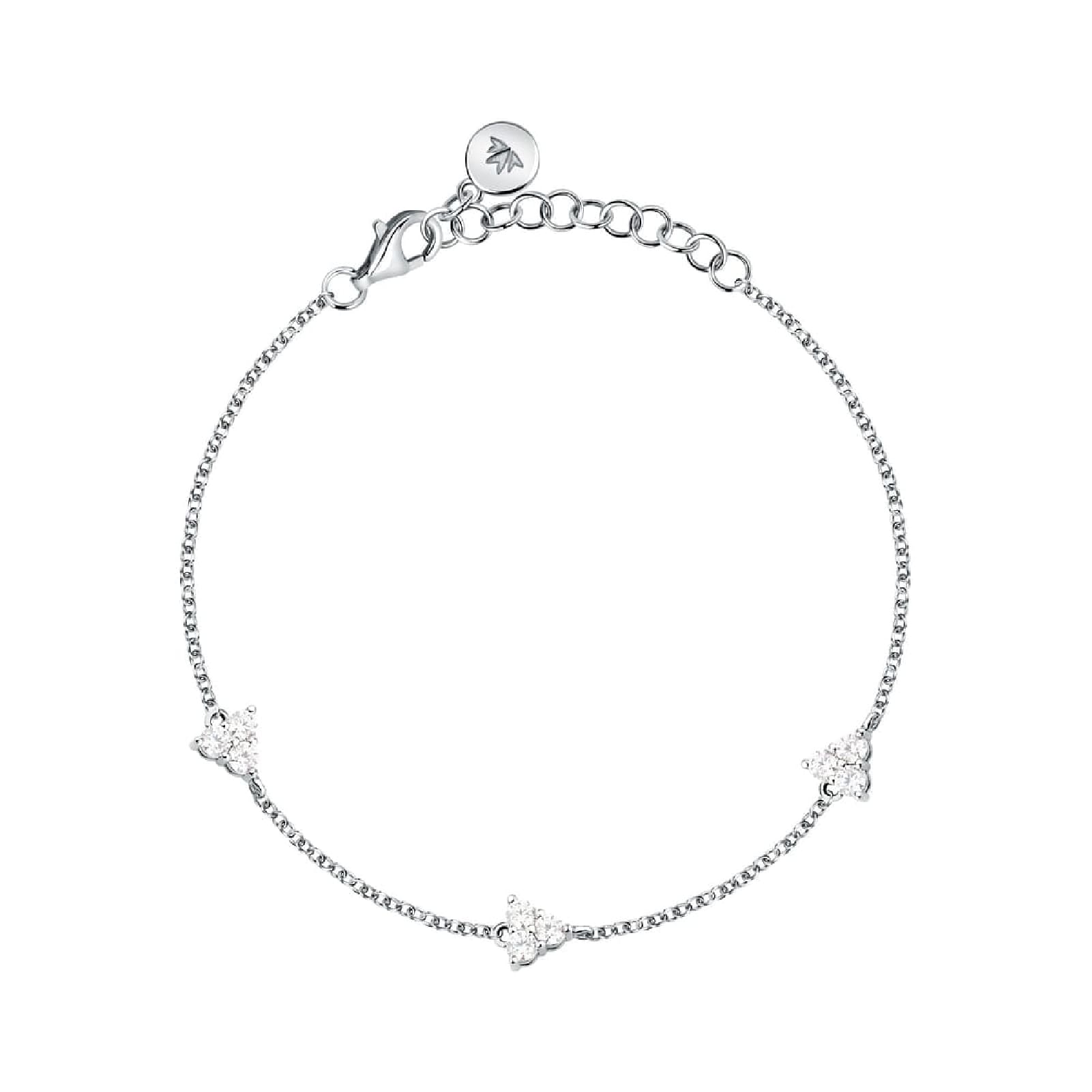 Bracciale Morellato Luminosa argento con tre zirconi bianchi 19 cm