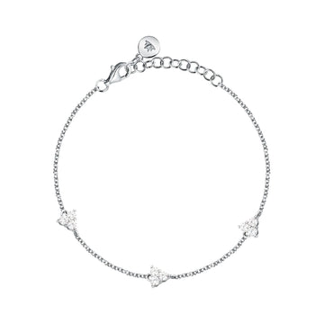 Bracciale Morellato Luminosa argento con tre zirconi bianchi 19 cm