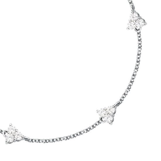 Bracciale Morellato Luminosa argento con tre zirconi bianchi 19 cm