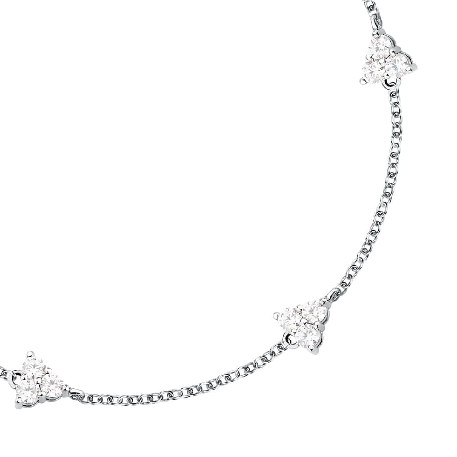 Bracciale Morellato Luminosa argento con tre zirconi bianchi 19 cm