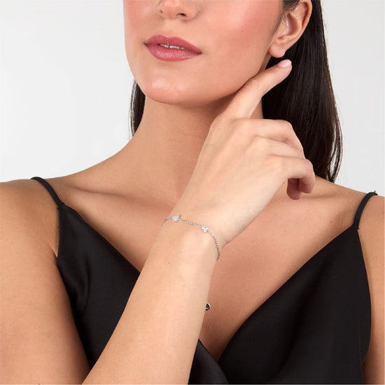 Bracciale Morellato Luminosa argento con tre zirconi bianchi 19 cm