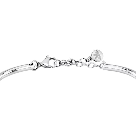 Bracciale bangle Morellato in acciaio con zircone viola diametro 6 cm