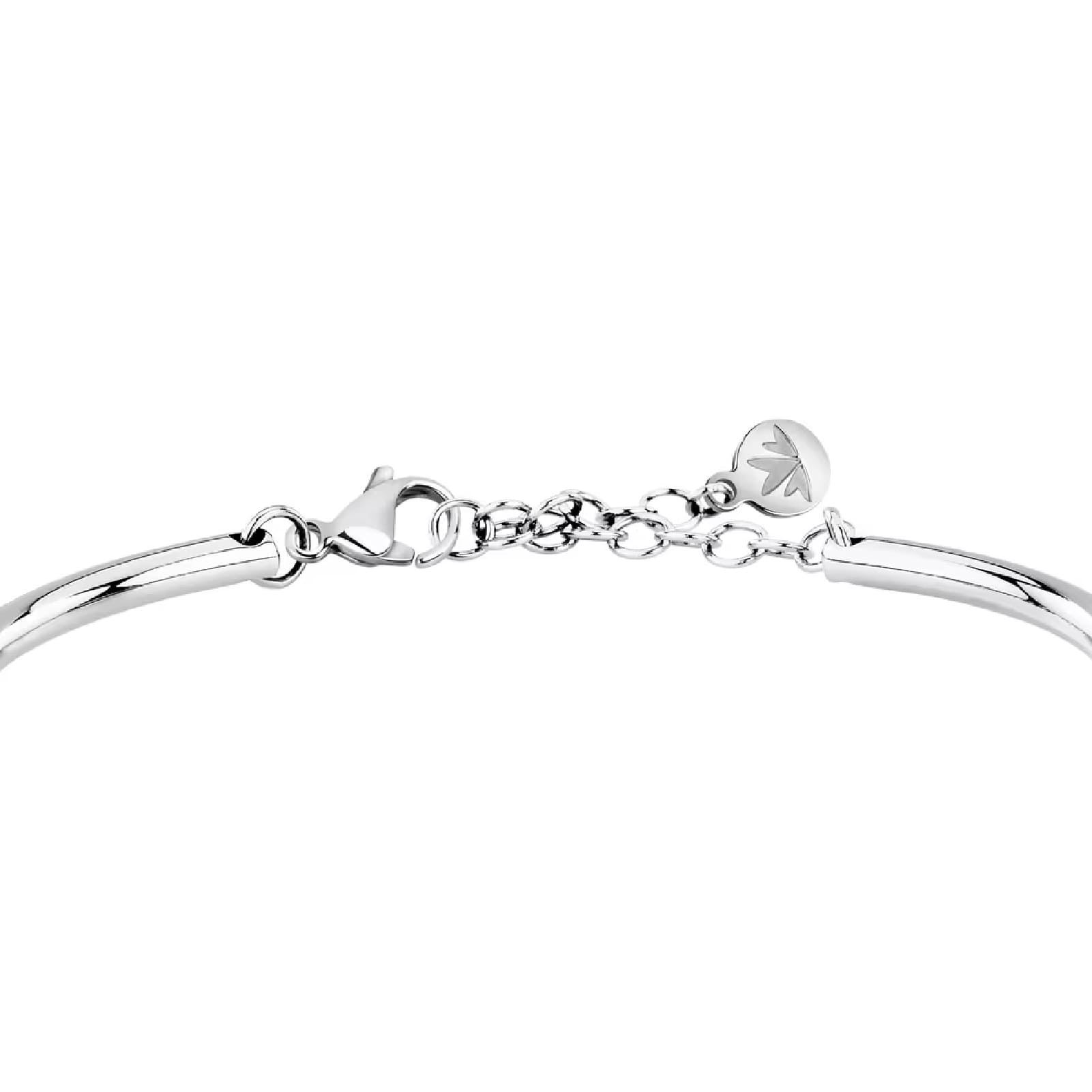 Bracciale bangle Morellato in acciaio con zircone blu diametro 6 cm