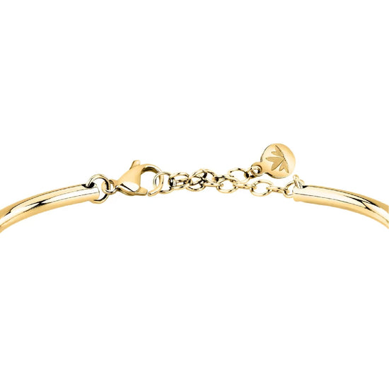 Bracciale Morellato in acciaio dorato con zircone bianco diametro 6 cm