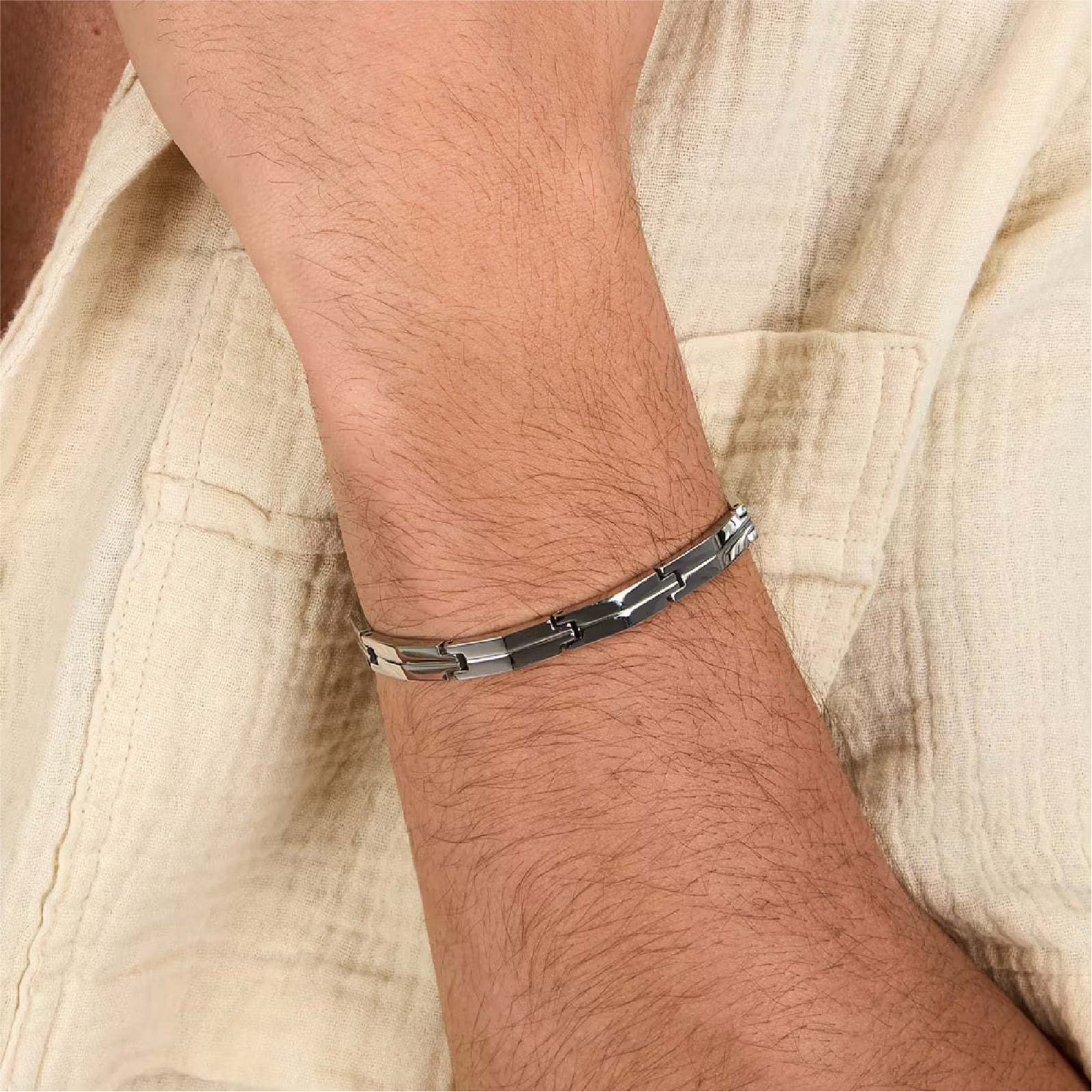 Bracciale uomo Morellato acciaio dal design originale Regolabile 18-21 cm