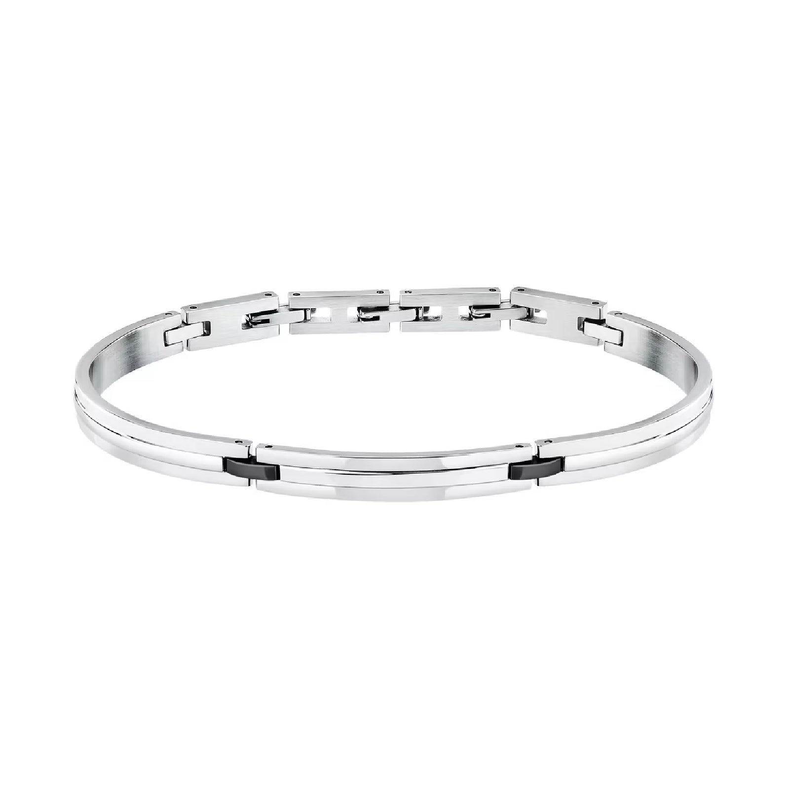Bracciale uomo Morellato acciaio nero design originale Regolabile 19-22 cm