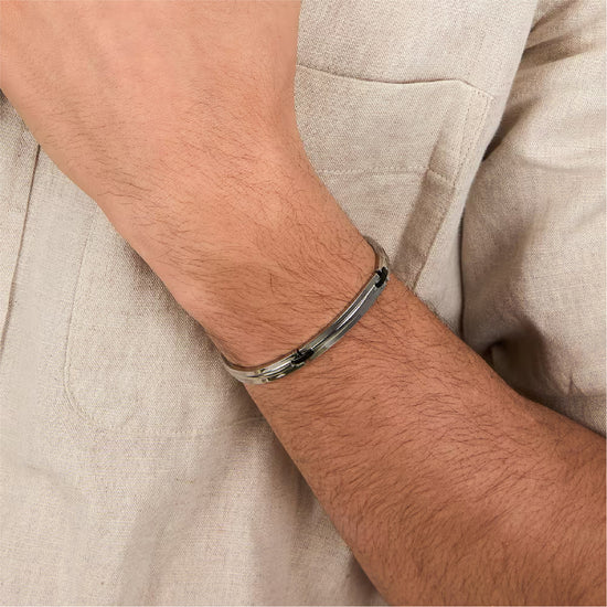 Bracciale uomo Morellato acciaio nero design originale Regolabile 19-22 cm