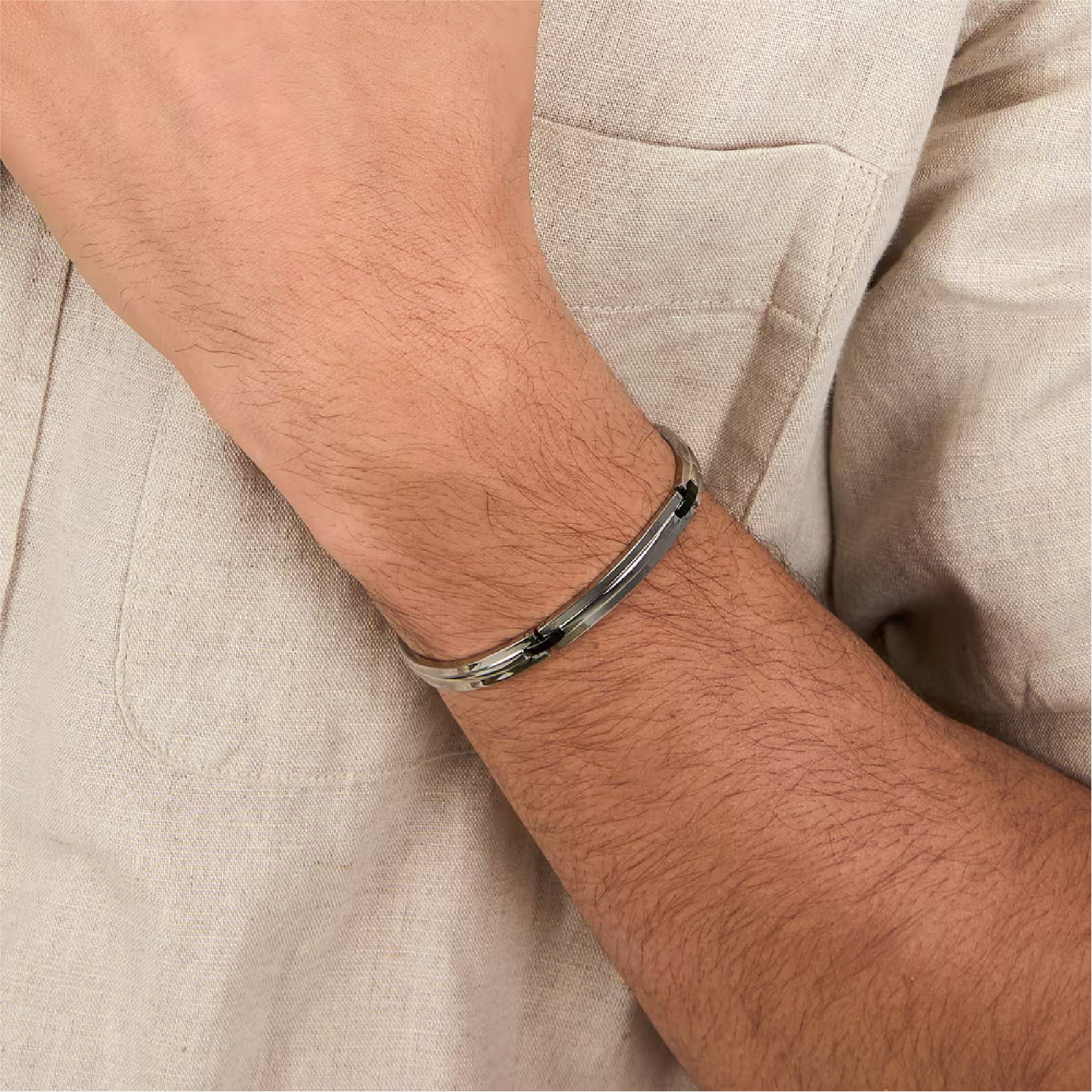 Bracciale uomo Morellato acciaio nero design originale Regolabile 19-22 cm