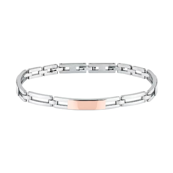 Bracciale catena uomo Morellato in acciaio rodio e rosé Regolabile 18-21,5 cm