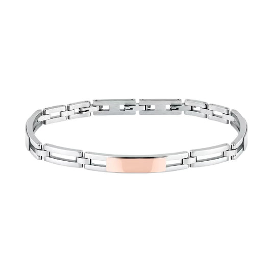 Bracciale catena uomo Morellato in acciaio rodio e rosé Regolabile 18-21,5 cm