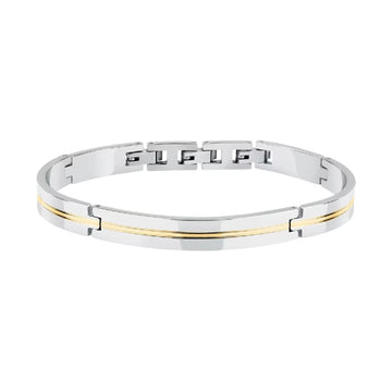 Bracciale semirigido uomo Morellato acciaio rodio e dorato 64 mm x 50 mm