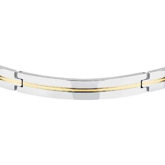 Bracciale semirigido uomo Morellato acciaio rodio e dorato 64 mm x 50 mm
