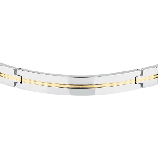 Bracciale semirigido uomo Morellato acciaio rodio e dorato 64 mm x 50 mm