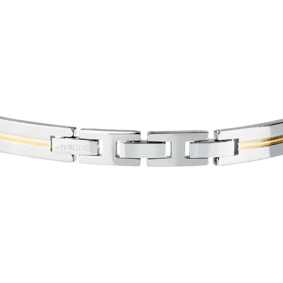 Bracciale semirigido uomo Morellato acciaio rodio e dorato 64 mm x 50 mm